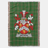 Irish Arthur Coat of Arms Family Crest Ierland Deken (Voorkant Verticaal)