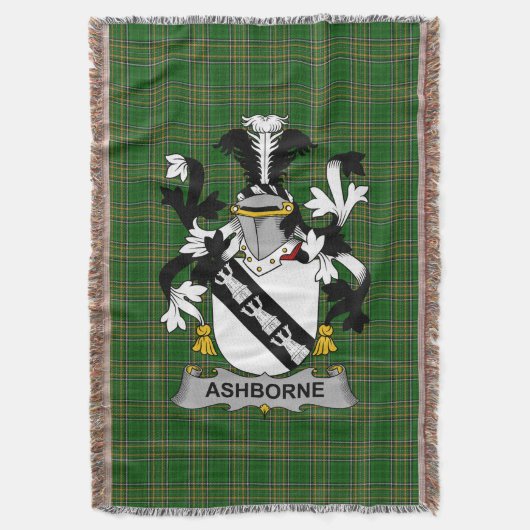 Irish Ashborne Coat of Arms Family Crest Ireland Deken (Voorkant Verticaal)