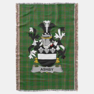 Irish Ashby Coat of Arms Family Crest Ireland Deken