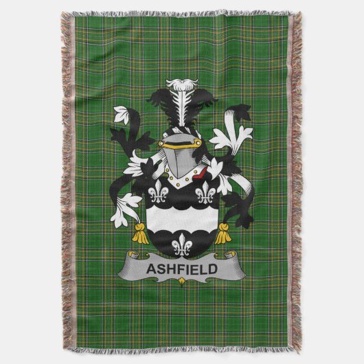 Irish Ashfield Coat of Arms Family Crest Ireland Deken (Voorkant Verticaal)