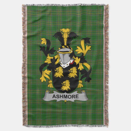 Irish Ashmore Coat of Arms Family Crest Ireland Deken (Voorkant Verticaal)