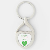 Irish at Heart Groene hartvormige Sleutelhanger (Voorkant)
