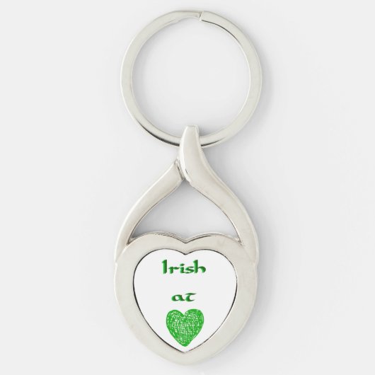 Irish at Heart Groene hartvormige Sleutelhanger (Voorkant)