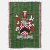 Irish Athy Coat of Arms Family Crest Ireland Deken (Voorkant Verticaal)