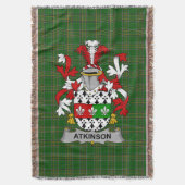 Irish Atkinson Coat of Arms Family Crest Ireland Deken (Voorkant Verticaal)
