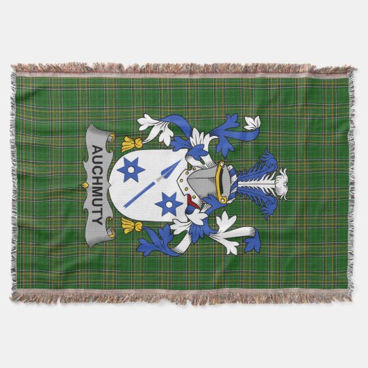 Irish Auchmuty Coat of Arms Family Crest Ireland Deken (Voorkant)