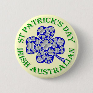 Irish Australian St Patrick's day Ronde Button 5,7 Cm