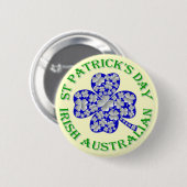 Irish Australian St Patrick's day Ronde Button 5,7 Cm (Voorkant /achterkant)