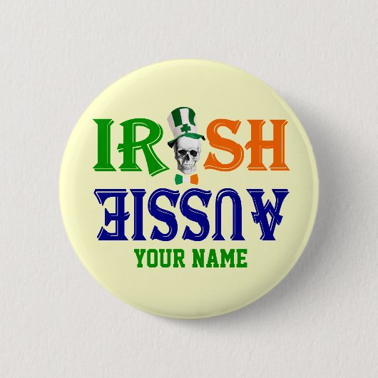 Irish Australian St Patrick's Ronde Button 5,7 Cm (Voorkant)