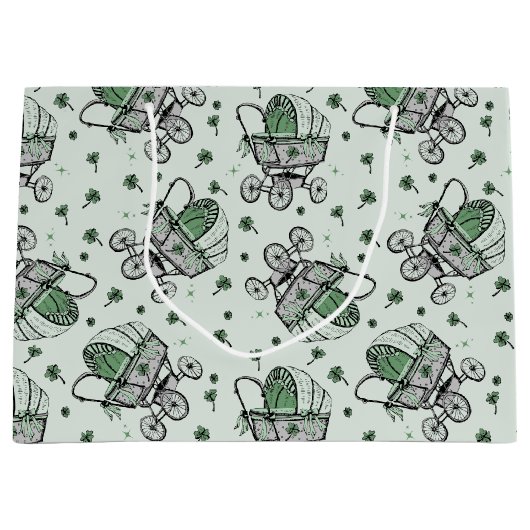 Irish Baby Carriage St Patrick's Day Baby shower Groot Cadeauzakje (Voorkant)