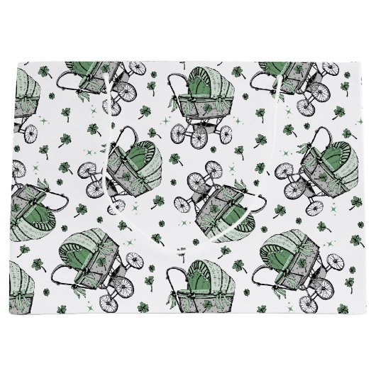 Irish Baby Carriage St Patrick's Day Baby shower Groot Cadeauzakje (Voorkant)