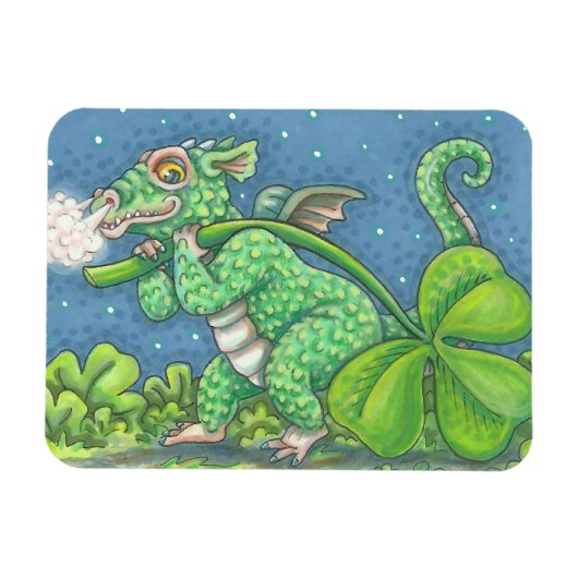 IRISH BABY DRAGON Fantasy SHAMROCK MAGNET Magneet (Horizontaal)