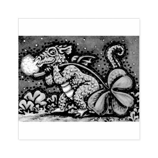 IRISH BABY DRAGON, ST. PATRICK'S DAY RUBBER STAMP RUBBERSTEMPEL (Afrduk)