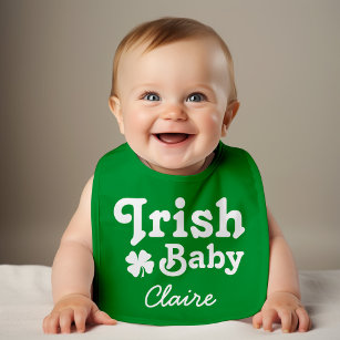 Irish Baby Green St. Patrick's Day gepersonaliseer Slabbetje