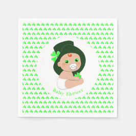 Irish Baby Leprechaun Lucky Shamrock Baby shower Servetten