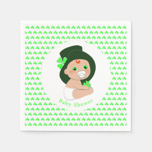 Irish Baby Leprechaun Lucky Shamrock Baby shower Servetten