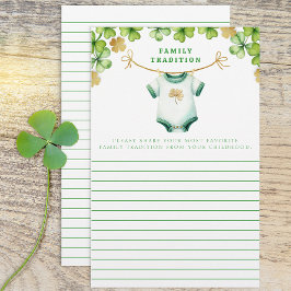 Irish Baby shower Family Tradition Activity Sheet