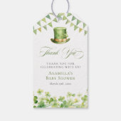 Irish Baby Shower Thank You Green Shamrock Favor Cadeaulabel (Achterkant)