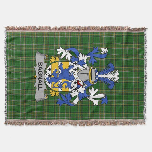 Irish Bagnall Wapen Family Crest Ierland Deken (Voorkant)