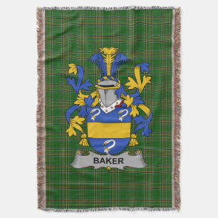 Irish Baker Coat of Arms Family Crest Ireland Deken