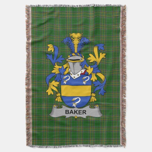Irish Baker Coat of Arms Family Crest Ireland Deken (Voorkant Verticaal)