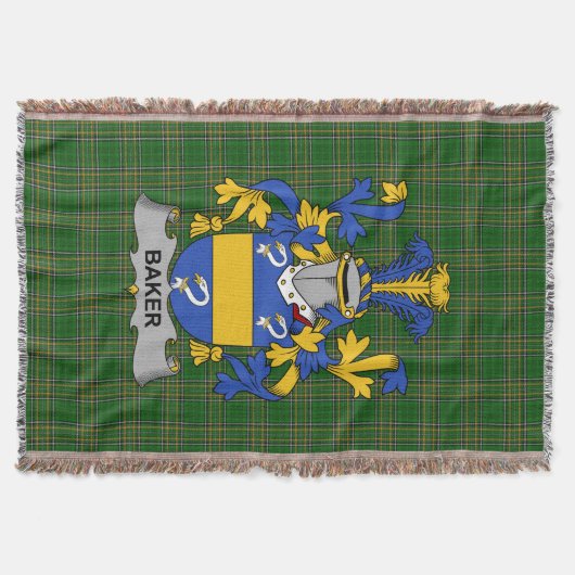 Irish Baker Coat of Arms Family Crest Ireland Deken (Voorkant)