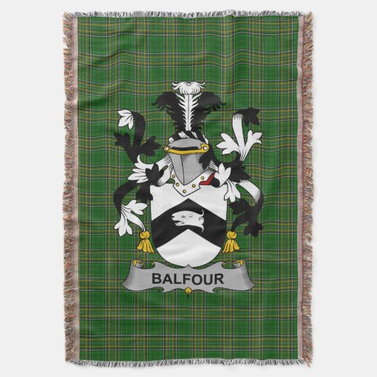 Irish Balfour Coat of Arms Family Crest Ireland Deken (Voorkant Verticaal)