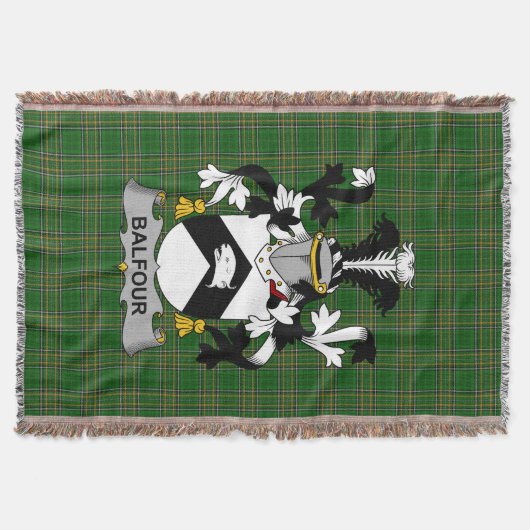 Irish Balfour Coat of Arms Family Crest Ireland Deken (Voorkant)