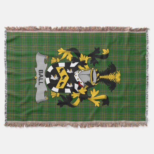 Irish Ball Coat of Arms Family Crest Ierland Deken (Voorkant)