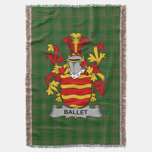 Irish Ballet Coat of Arms Family Crest Ireland Deken (Voorkant Verticaal)