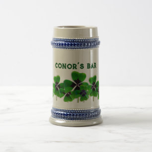 Irish Bar four-leaf Clover Personalized Bierpul