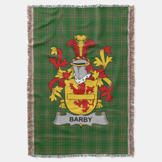 Irish Barby Coat of Arms Family Crest Ireland Deken (Voorkant Verticaal)
