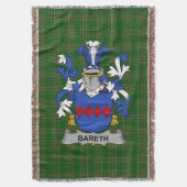 Irish Bareth Coat of Arms Family Crest Ireland Deken (Voorkant Verticaal)