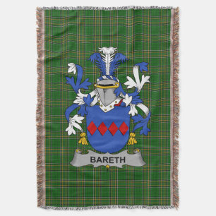 Irish Bareth Coat of Arms Family Crest Ireland Deken