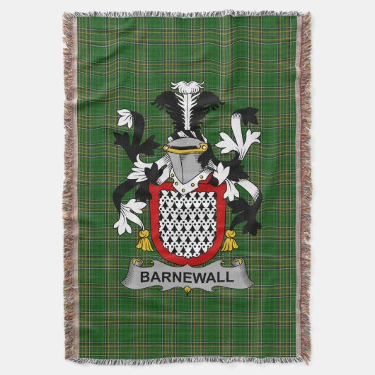 Irish Barnewall Coat of Arms Family Crest Ireland Deken (Voorkant Verticaal)