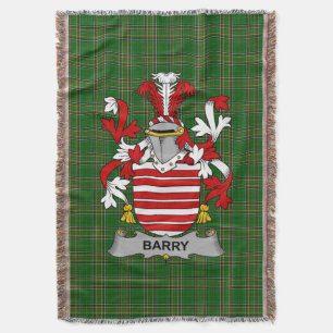 Irish Barry Coat of Arms Family Crest Ireland Deken