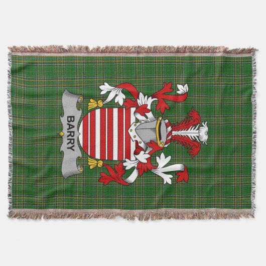 Irish Barry Coat of Arms Family Crest Ireland Deken (Voorkant)