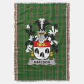 Irish Bateson Coat of Arms Family Crest Ireland Deken (Voorkant Verticaal)