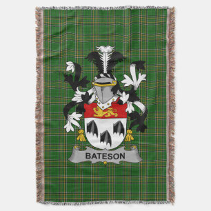 Irish Bateson Coat of Arms Family Crest Ireland Deken