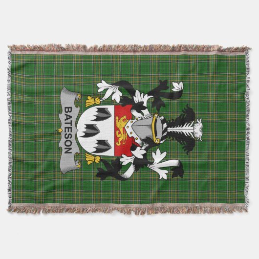 Irish Bateson Coat of Arms Family Crest Ireland Deken (Voorkant)