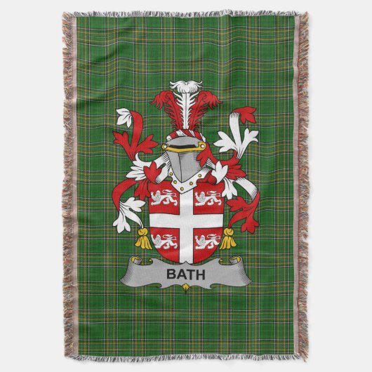 Irish Bath Coat of Arms Family Crest Ireland Deken (Voorkant Verticaal)