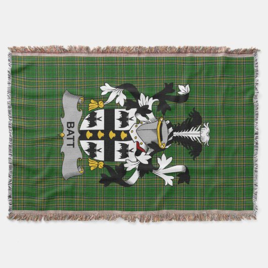 Irish Batt Coat of Arms Family Crest Ireland Deken (Voorkant)