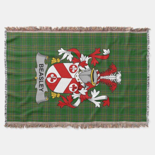 Irish Beasley Coat of Arms Family Crest Ireland Deken (Voorkant)