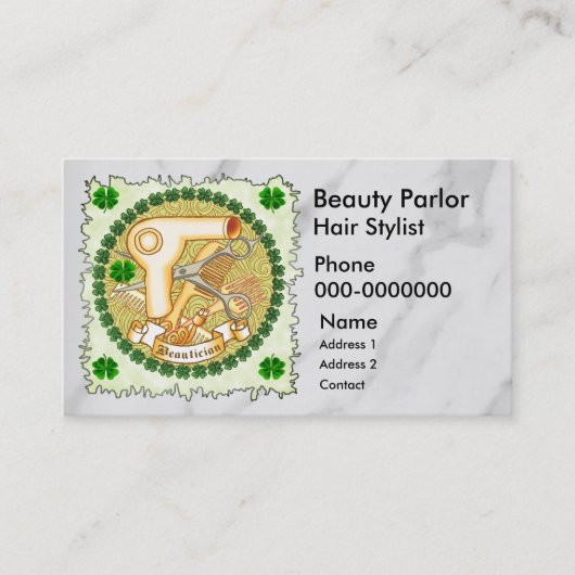 Irish Beautician Appointment Card Afsprakenkaartje (Voorkant)