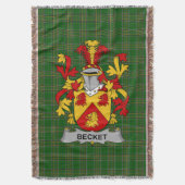 Irish Becket Coat of Arms Family Crest Ireland Deken (Voorkant Verticaal)
