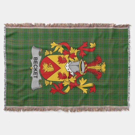 Irish Becket Coat of Arms Family Crest Ireland Deken (Voorkant)
