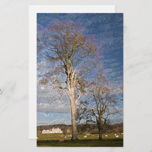 Irish Beech Trees Briefpapier (Voorkant / Achterkant)