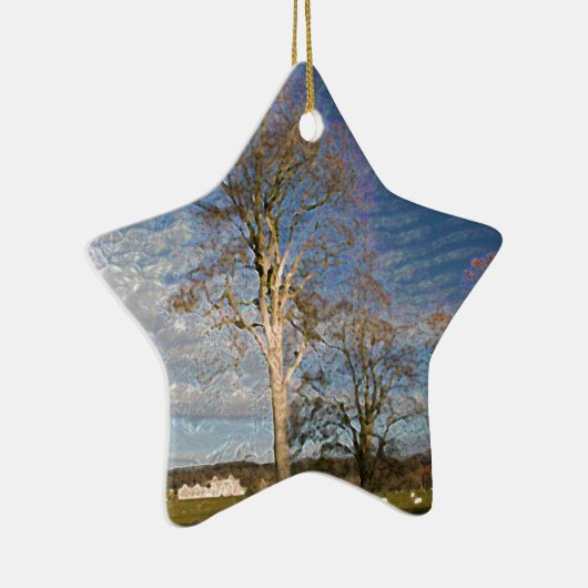 Irish Beech Trees Keramisch Ornament (Rechts)