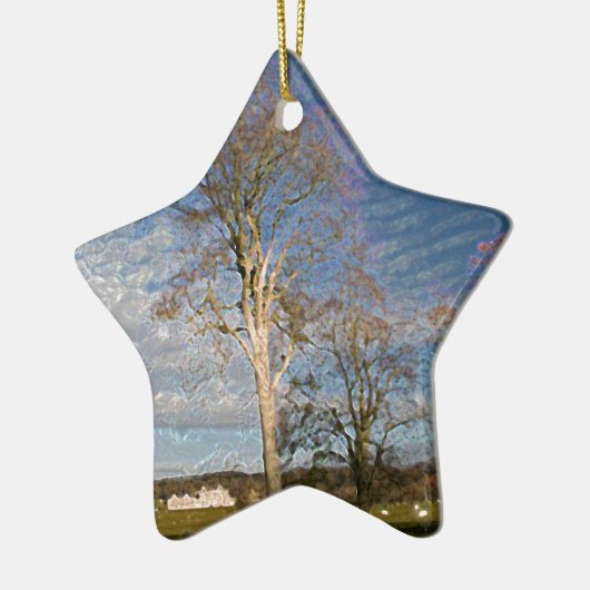 Irish Beech Trees Keramisch Ornament (Links)