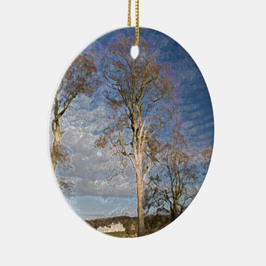 Irish Beech Trees Keramisch Ornament (Rechts)